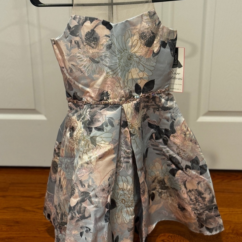 Floral Girls/Tween Dress in Blue and Pink